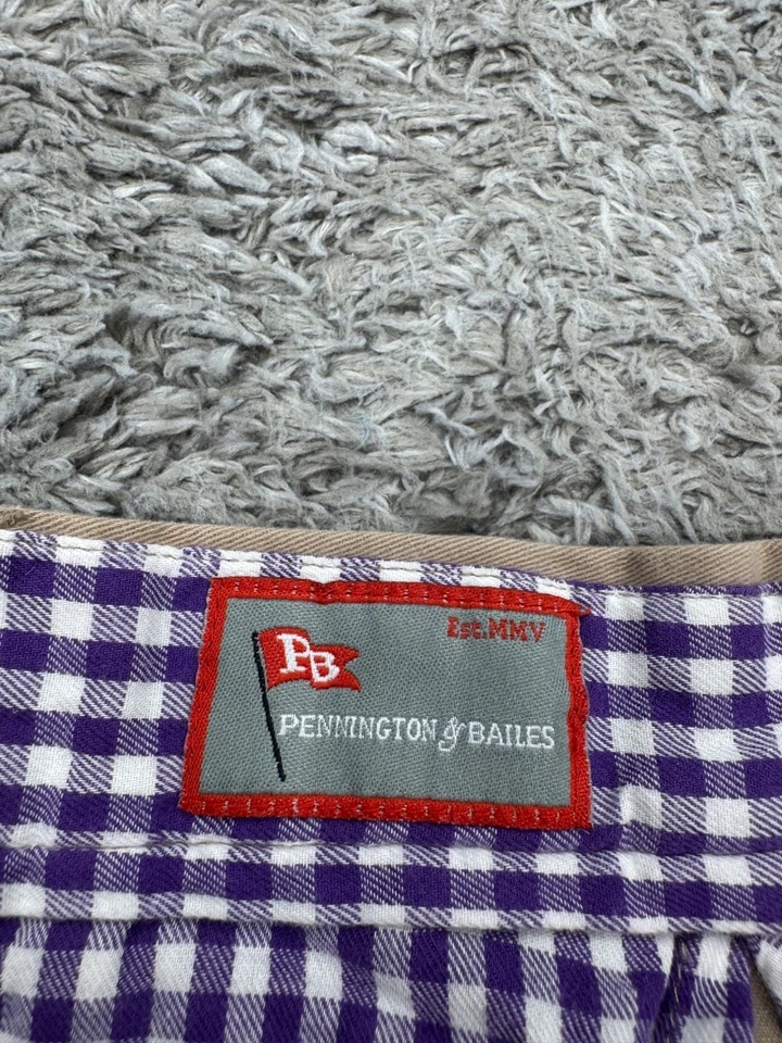 LSU Tigers Shorts Men 33x8 Beige Embroidered Pennington & Bailes Stadium Chinos - Image 3 of 4