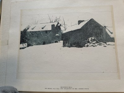 Andrew Wyeth Brinton s Mill Dry Brush Framed Matted Print Snow Landscape 1948