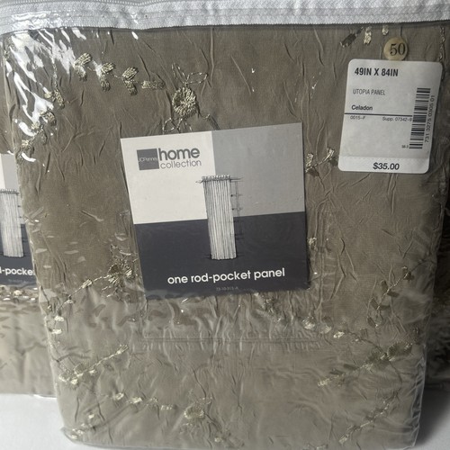 JC Penney 6 Utopia Rod Pocket Panel Curtains 49” X 84” +3 Waterfall Valances NEW - Picture 11 of 20