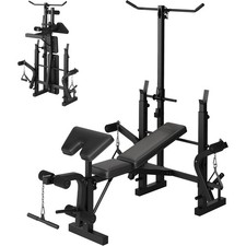 7-in-1 Adjustable Weight Bench Squat Rack Lat...