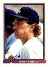 Gary Carter 1991 Bowman #598 Los Angeles Dodgers FREE SHIPPING AutographDen