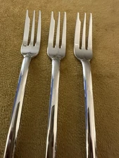 Mikasa Stainless ZENA Set of 3 Cake Pastry Forks 6" Flatware Japan 18/8 Glossy