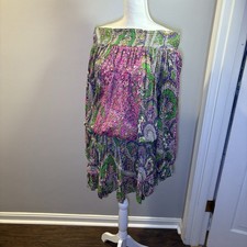 Miss June Paris Bohemian Off The Shoulder Paisley Floral Embroidered Sequin OSFM