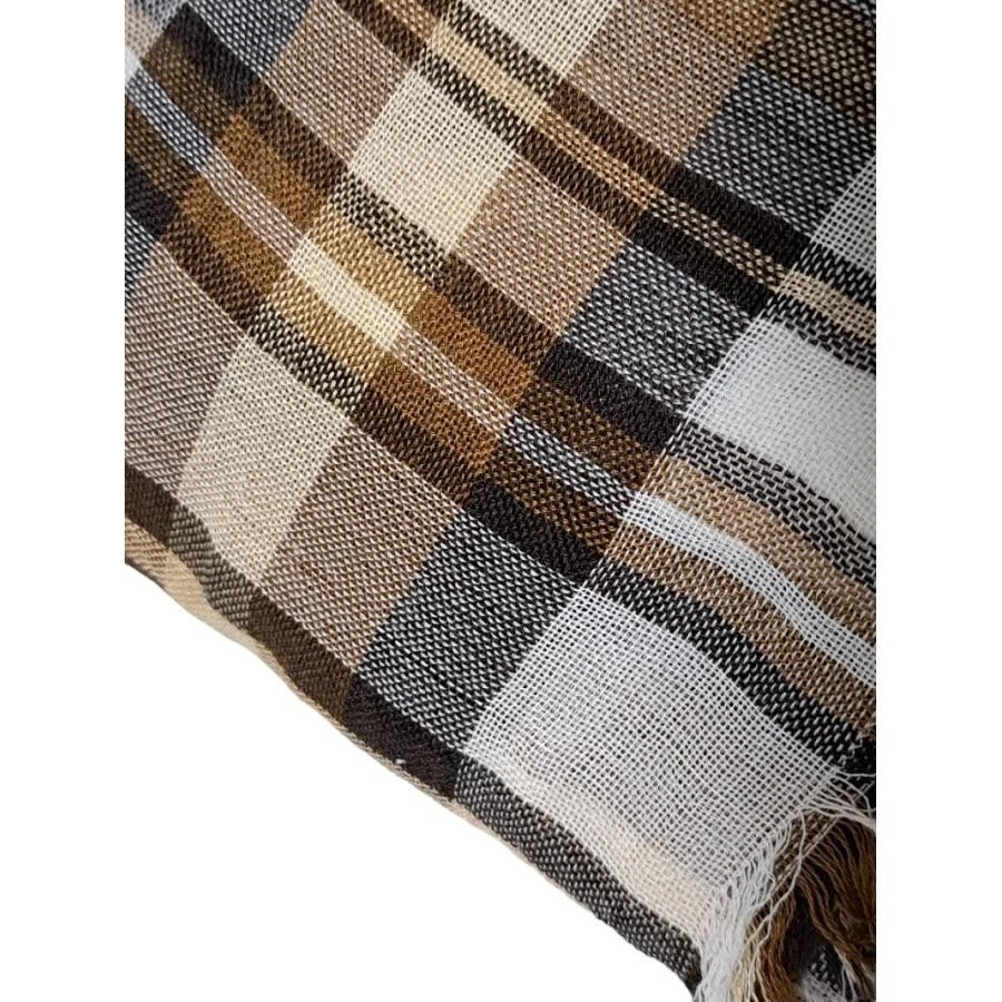 GUCCI Algodón Estola Bufanda Marrón Grande 120cm x 116cm Hecho en Italia Rango A Foto 4 de 4