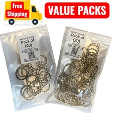 *CHOOSE SIZE* Silver Metal Split Rings Keyring Hoop Loop Jump Key Keys Splitring