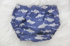Pottery Barn Kids Shark Diaper Cover 3-6 Months NWOT Navy Blue Nylon Boys