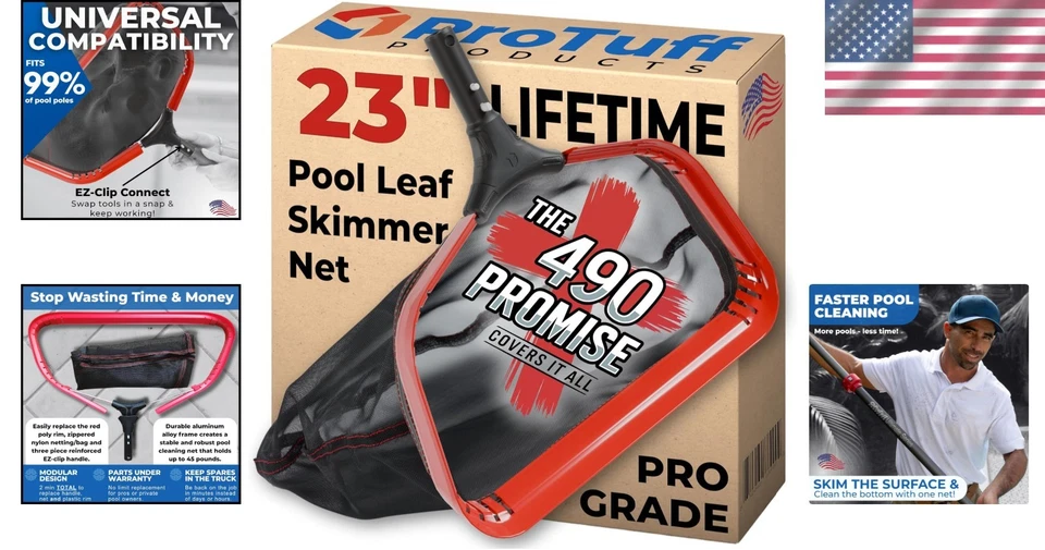 Red de piscina ProTuff 23" con reemplazo ilimitado Foto 2 de 4