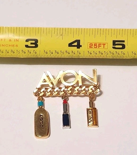 Broche colecionável AVON emblema de funcionário representante de vendas broche de ouro doce honestidade - Imagem 3 de 3