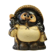 Tohri Shigaraki Ware Fukuraki Tanuki (Lucky Raccoon) Old Shigaraki Style, No. 1_