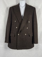Vintage Evan Picone Jacket Men’s 39R Brown Sport Coat Double Breasted USA Made