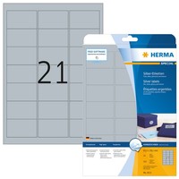 Herma Folien Etiketten Special 63,5 X 38,1 Mm Silber 525 Etiketten