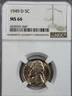 1949 D NGC MS 66 Jefferson Nickel Coin
