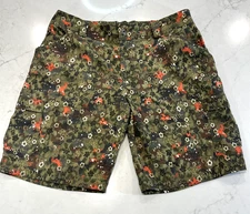 Duluth Trading Co Shorts Womens 14 10" Pattern Dry On Fly Cargo Hiking Stretch
