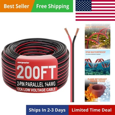 Electrical Wire 2 Conductors Red Black Cable Hookup LED Lighting Strips Flexi...