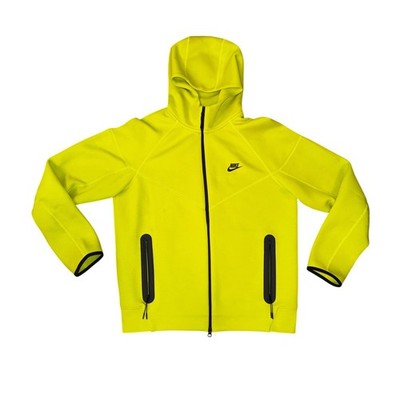 Nike Tech Fleece Hoodie Mens Large Volt Yellow FB7921-357 Full Zip Jacket
