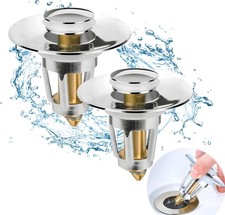 2-Pack 1.1"-1.5" Universal Pop Up Drain Stopper for Bathroom Sink Stopper Drain