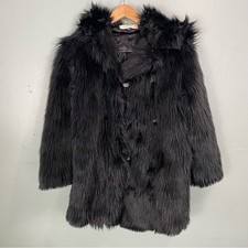 SpiritHoods Faux Fur Black Wolf Coat Jacket Animal Ears XS