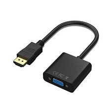 HDMI to VGA Adapter 1080P Male to Female with Audio DC Laptop PC TV Black
