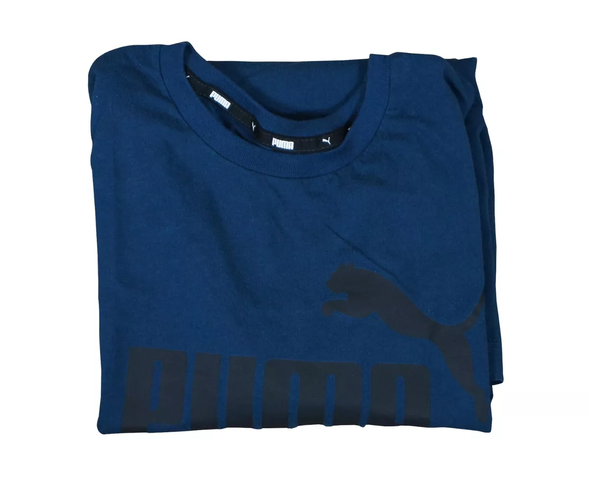 Puma Mens Navy Tee | Crew Shirt Medium Blue Neck T-Shirt eBay