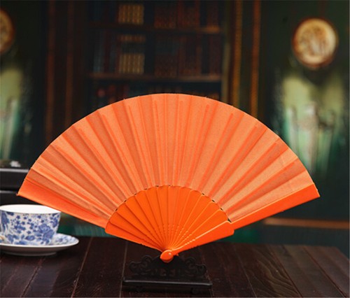 1PC Chinese Style Plastic Fabric Fold Hand Held Fan Dance Party Wedding Gifts GC - Picture 4 of 13