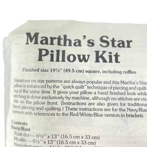 Yours Truly Martha's Star Kit de Funda de Almohada Edredón Azul Marino Óxido Versión 19.5" Cuadrado - Imagen 3 de 6