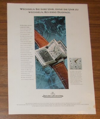 Seltene Werbung vintage JAEGER-LECOULTRE REVERSO DUOFACE Wechseln Sie Uhr 1997