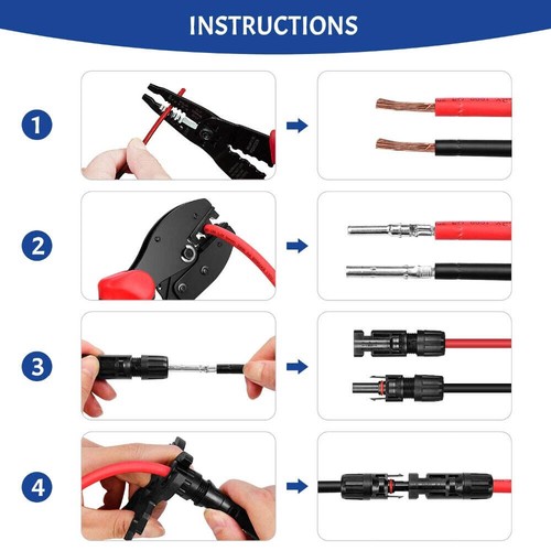 Solar Crimp Werkzeug Stecker Schlüssel & PV Crimpzange Draht Abisolierer Crimp Set Kit - Bild 3 von 9