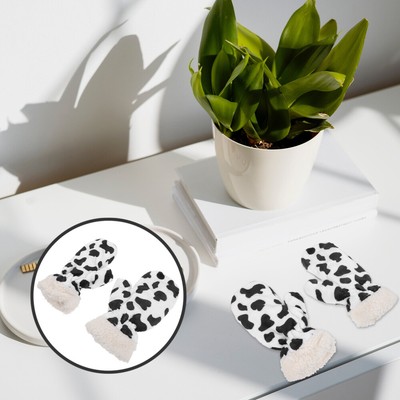  Cow Pattern Gloves for Women Kids Mittens Thickened and Women's