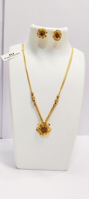 1 Gram Gold Plated Necklace Set Design Stylish Chain With Tops GCH