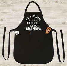Funny Grandpa BBQ Apron Papa Grill Cooking Birthday Fathers Day Gift