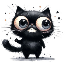 Wall Decal Sticker Cute Funny Cat Wall Sticker 18X18cm Large