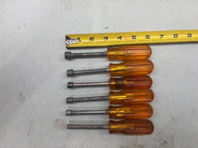 MAC Tools Metric Nut Driver Set 6 pc  6mm - 12mm Clear Yellow Handle Made in USA