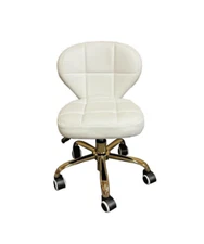 NEW Pedicure Stool 2025 for Salon Spa Chair Nail Short Adjustable Golden WHITE