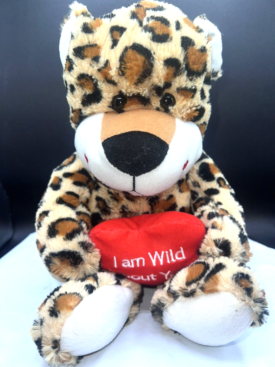 Goffa International 11” Leopard Heart Plush Stuffed Animal 'I am