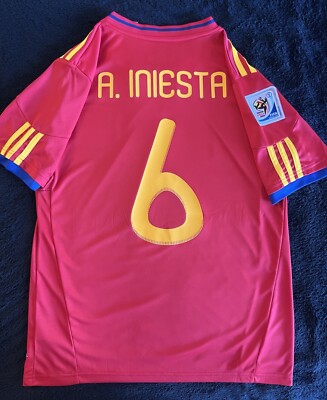 A. INIESTA スペイン代表 ジャージ 6 2016/17 Spain Home Jersey #6 A. INIESTA XL Adidas Football