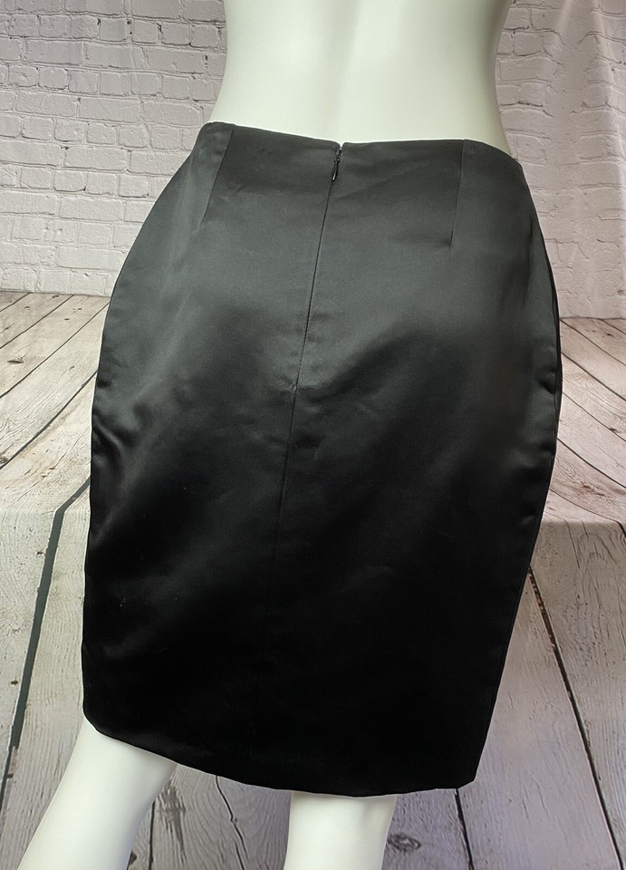 Christian Lacroix Size Euro 40 Black Silky Pencil Skirt LKNW eBay