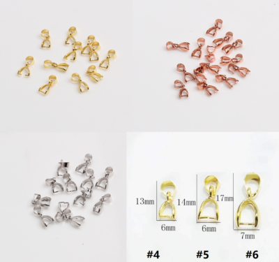 5Pcs Gold Filled Pinch Bail Clip Pendant Earrings Clasp Connector Findings  I86