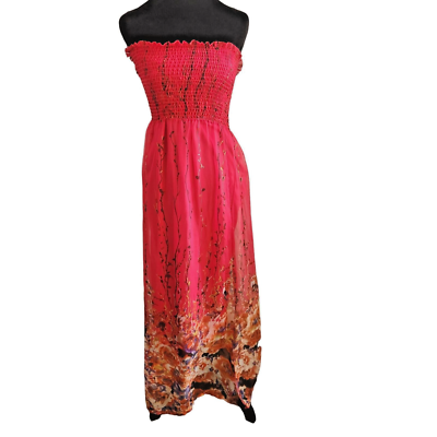 XXI Strapless Maxi Dress S USA Ruche Sex and City Carrie boho preppy chic  Y2K | eBay