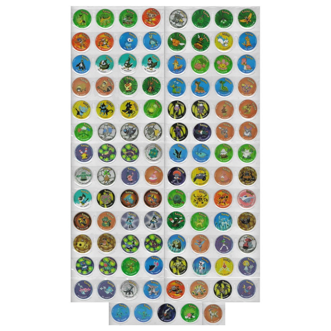 TAZOS POKEMON 4 SINNOH Complete Set 109/109 PERU 2019 Taps Pogs Flips