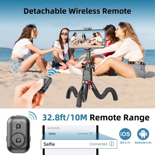 Tripod for iPhone, Flexible Camera Tripod Extendable Cell Phone Tripod Stand ... - Picture 4 of 10