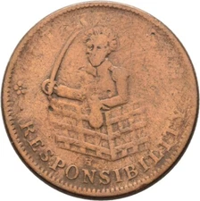 US Cent Token Hard Times Token 29mm / 10.3g Original Coin #IAL126