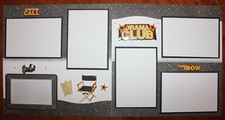school Drama Club scrapbook pages 2 each 12 x 12 handmade photo ready school