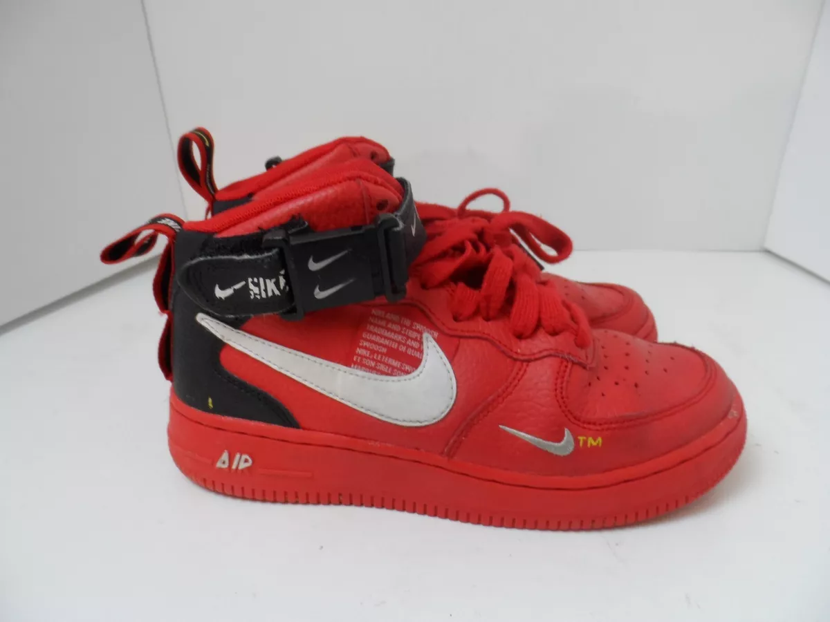 Nike Air Force 1 '07 LV8 Mid Sneakers in Red and Black