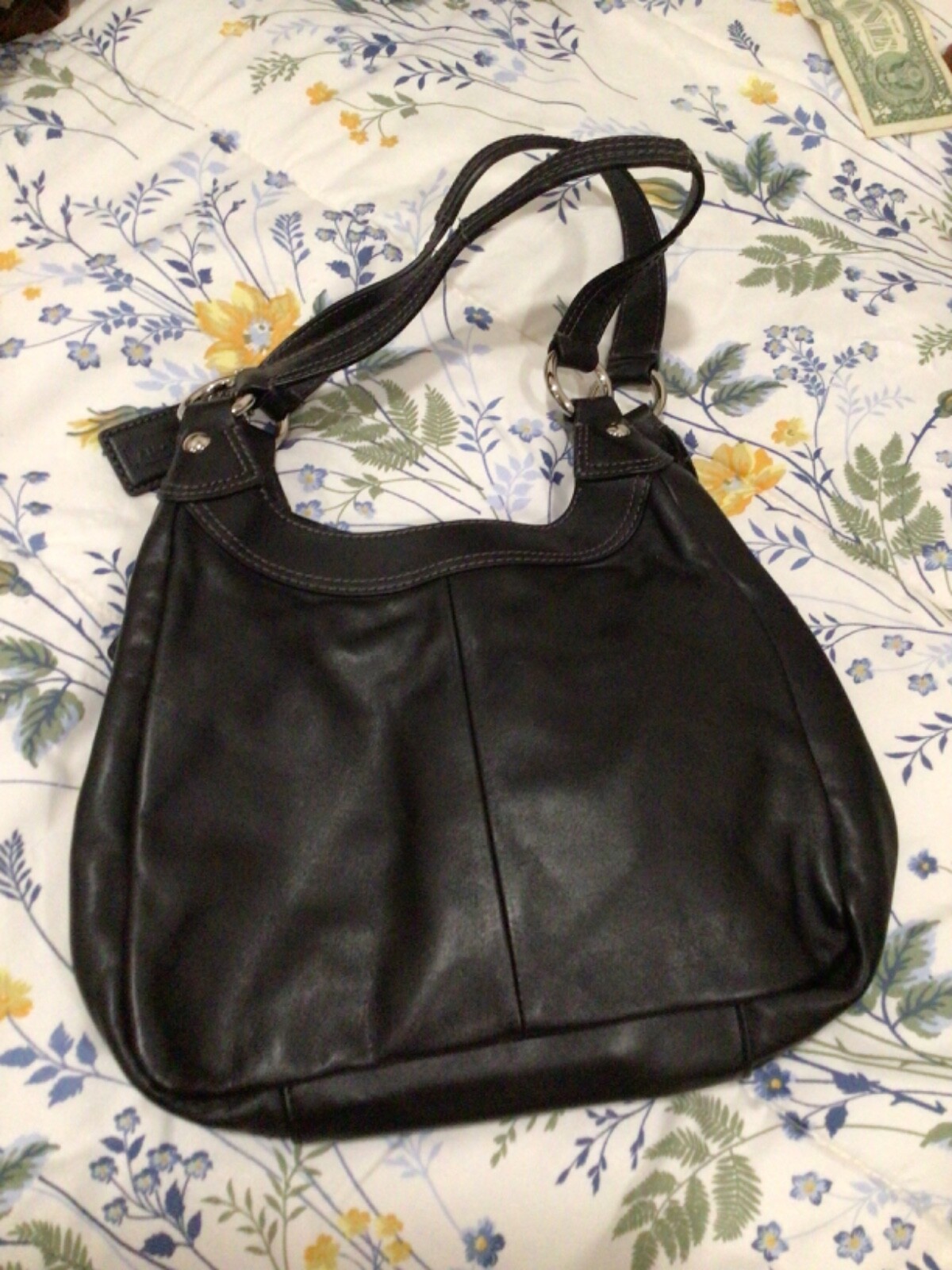 Coach Purse Black Leather Soho Madison Lynn Hobo Shoulder Bag  Boho image 3