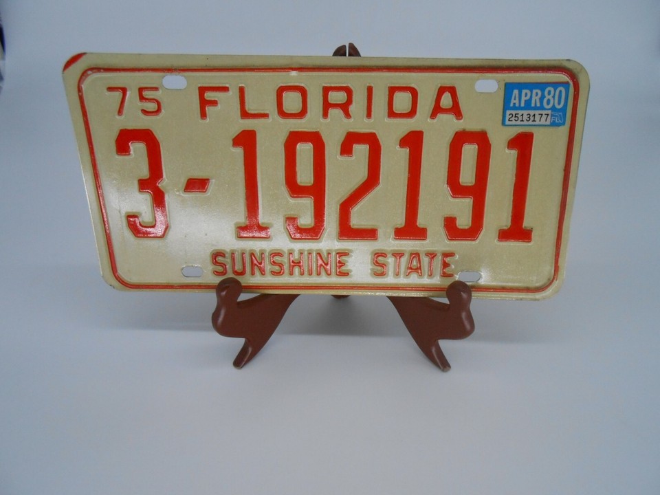 Vintage 1975 Florida License Plate Old Car Number Tag Auto FL, d | eBay