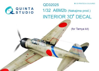 1/32 Quinta Studio 3D Interior Decal #32025  A6M2b (Nakajima)Zero For Tamiya Kit