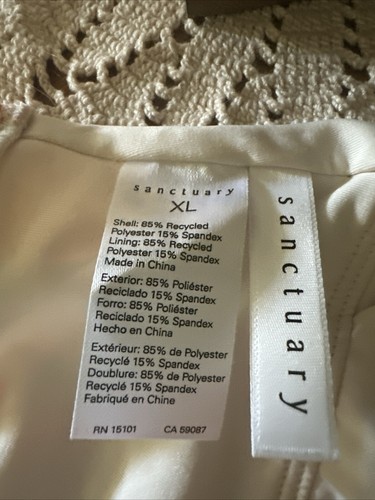 Sanctuary Orange Floral Tropical Longline Bikini Top With Brown Buttons-XL-NWOT - Picture 4 of 4