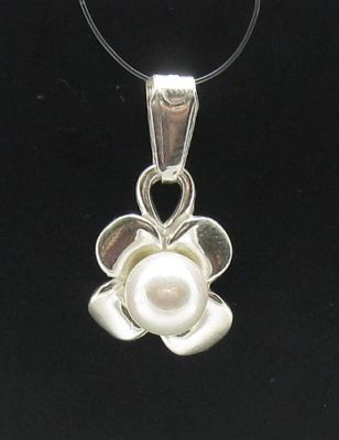 Handmade Sterling Silver Solid Stylish Flower Pendant Hallmarked 925 PE000506