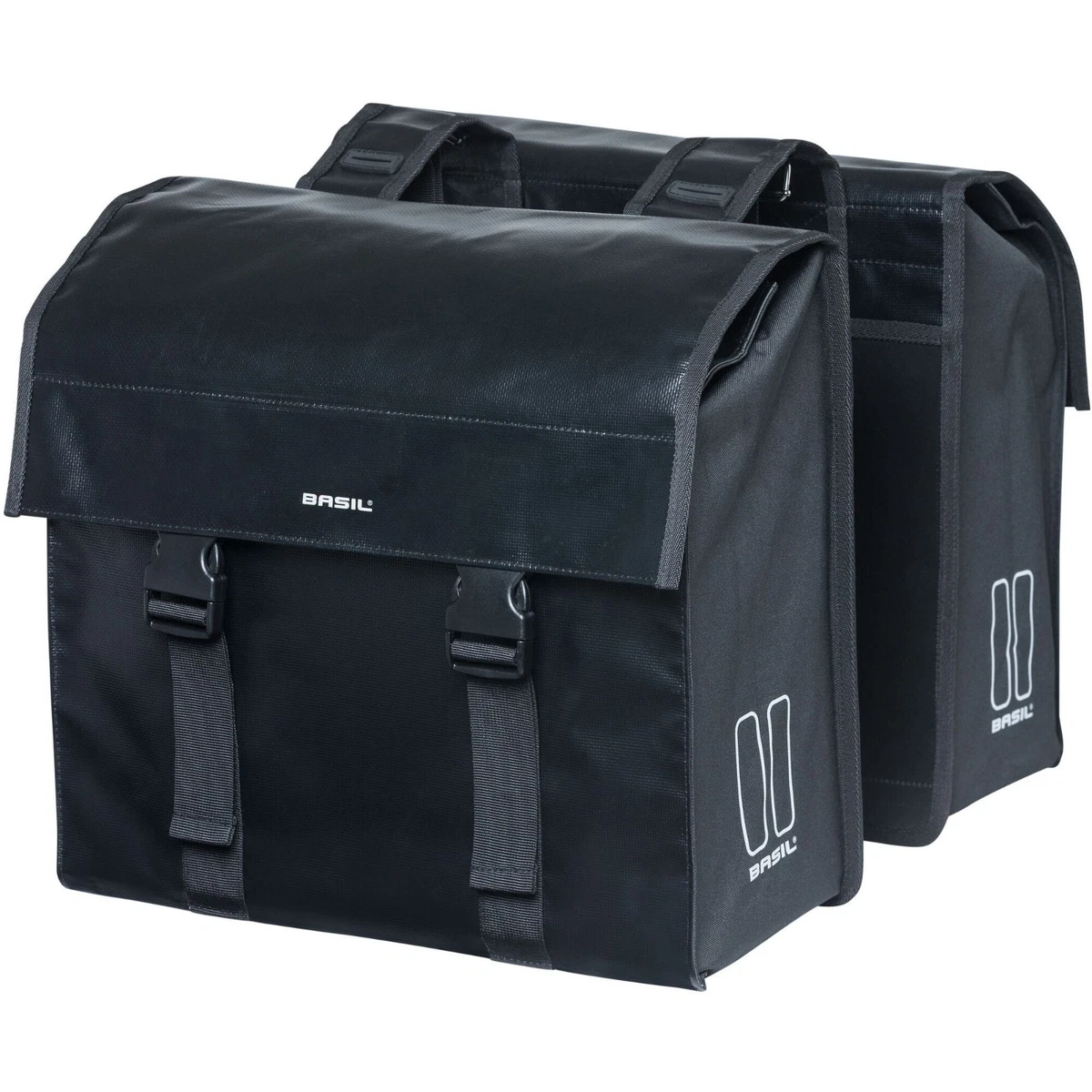 Sacoche Vélo Basil Soho 17L – LED Nordlicht, Imperméable IPX3, Avec Compartiment Ordinateur