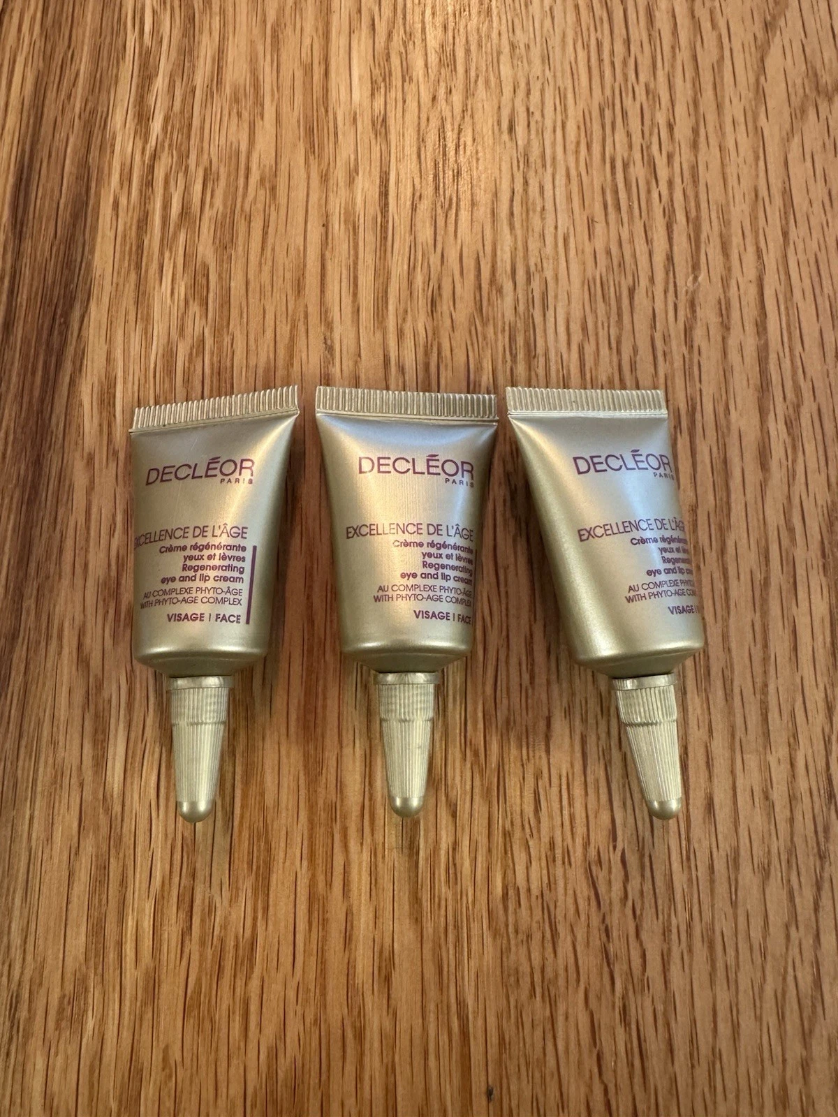 Decleor Excellence De L'age Regenerating Eye & Lip Cream 3x 2.5ml Bottles New